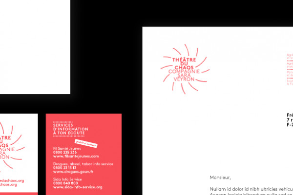 Identité visuelle du Théâtre du Chaos, Papeterie et affiche de concert